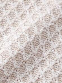 SEREN Sweater Pullover Lengan Panjang Rajut Waffle Musim Gugur/Dingin Wanita, Atasan Rajut Leher Setengah Tinggi, Gaya Bohemian Kasual - Aprikot - View 9