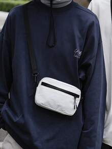 Summer Casual Versatile Small Bag, New Nylon Cloth Bag, Lightweight Mini Crossbody Phone Bag - White - View 1