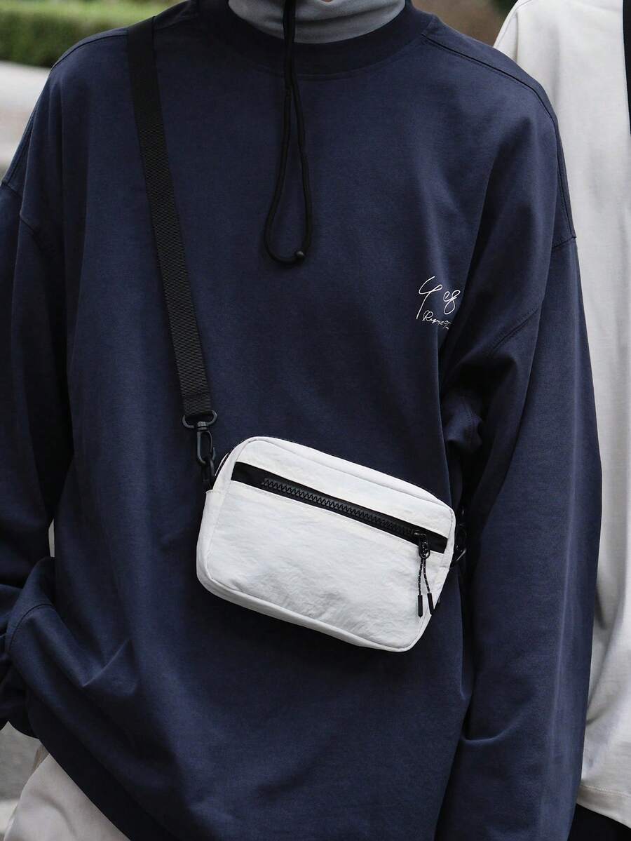 Summer Casual Versatile Small Bag, New Nylon Cloth Bag, Lightweight Mini Crossbody Phone Bag - White - View 1