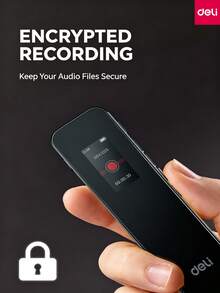 DELI MP304 Smart Voice Recorder, Intelligent Noise Reduction, 10m Long-Range Pickup, Meeting Interview Training Classroom Recorder, 20-Hour Battery Life, Recording File Protection - View 5