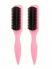 Leopard Print Edge Control Hair Brush, Women's, Smooth Back Combing Hair Brush, For Flyaways, Hairline Styling Brush, Suitable For Smooth Ponytail, Bun And Updo, Pointed Tail Handle For Easy Parting, Travel Hair Styling Accessory - 1pc - View 22