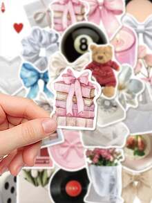 50 buah Stiker Pink untuk Buku Catatan, Buku Harian, Perencana, Casing Ponsel, Skateboard, Dekorasi Gitar, Stiker Perekat, Hadiah Kembali ke Sekolah - 1 buah merah muda - View 3