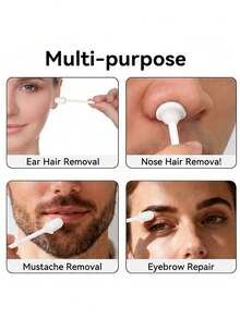 5pcs Disposable Nose Wax Sticks, Individually Wrapped Round Head Nose Hair Trimmer, Suitable For Men And Women - White - View 3