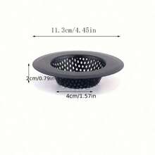 1pc Black Stainless Steel Sink Strainer, Efficient Filtration Prevents Clogging, Essential Kitchen Cleaning Tool, Suitable For Kitchen Sink, Vegetable Washing Basin And Bathroom Drain - Multicolor - View 3