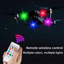 6Pcs RGB LED Strobe Warning Light With Remote Control, USB Rechargeable Anti‑Collision Flash Lamp, 8‑Color Multi‑Mode Night Safety Light For Motorcycle Bike Car Drone Camping - Multicolor - View 6