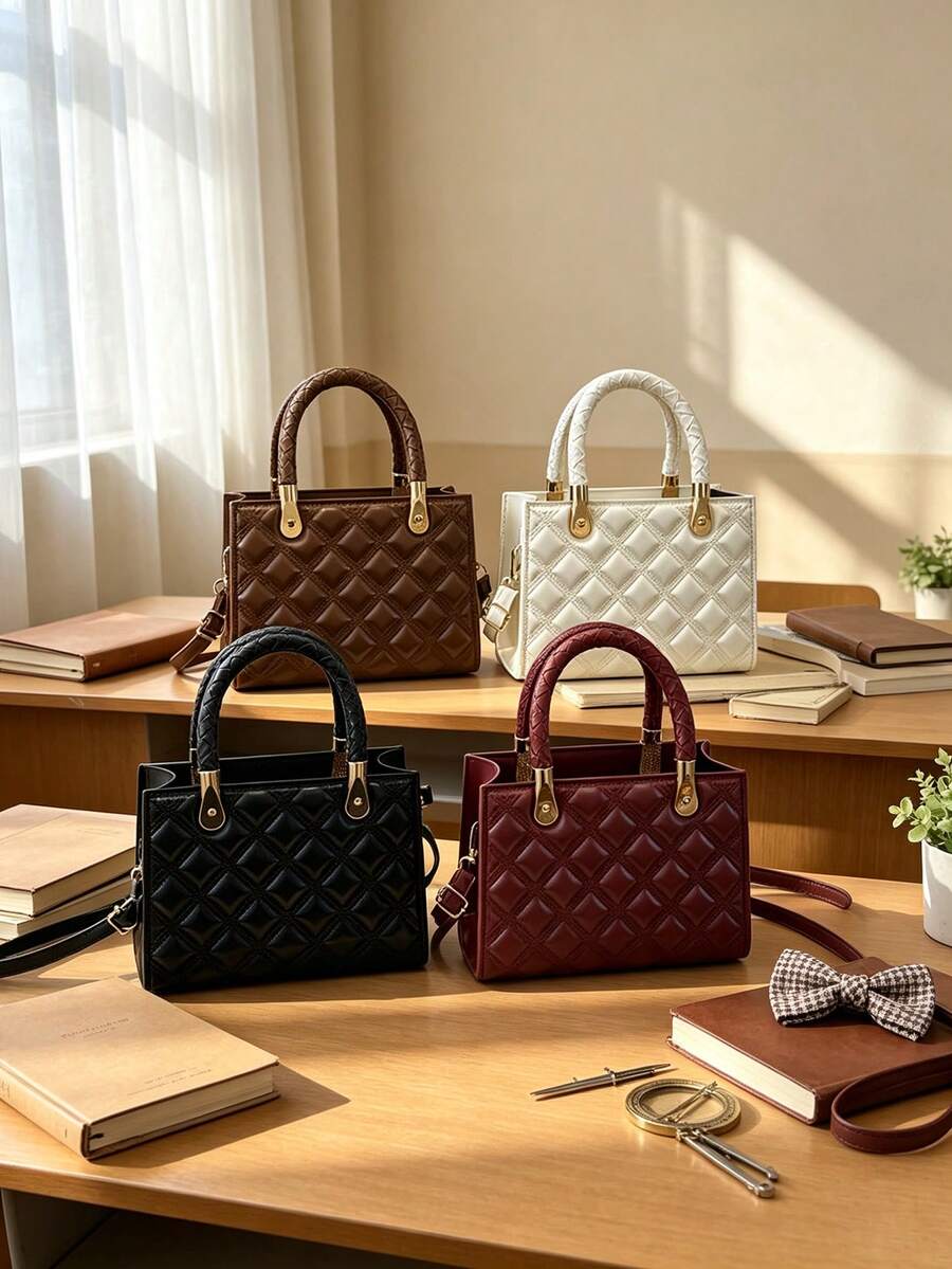 This Stylish Solid-Color Retro Handbag Can Easily Hold Everyday Essentials And Is Suitable For Various Styles And Occasions. - Multicolor - View 1