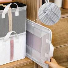 1pc Stackable Transparent Storage Box, Large Capacity With Handle, Space-Saving, Easy To Organize, Multi-Functional Storage Box, Transparent Storage Organizer, Thickened Storage Box, Suitable For Home, Dorm, Bedroom, Closet And More - Transparent 2 - View 5