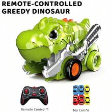 Remote Control Dinosaur Toy Car With Mini Car Swallowing Feature, Magnetic Train, Music RC Truck, Children's Toy - Multicolor - View 13
