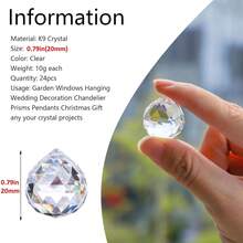 12pcs 20mm Clear Crystal Ball Prism Rainbow Catcher Pendant Making Kit - 12pcs 20 Balls - View 2