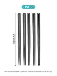 5/10 Pairs Reusable Metal Chopsticks Set, Stainless Steel Non‑Slip Chopsticks, 5 Colors, Dishwasher‑ For Asian Cuisine Home Kitchen Party Use - View 11