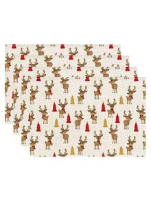 1/2/4/5/6/8pcs Digital Print Placemats, Christmas Pattern Printed Placemats Table Decor, Suitable For Daily, Holiday, Party, Birthday, Wedding, Dinner, Kitchen, Dining Room And Home Textile Decoration - Multicolor - View 9
