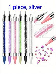 Double-Headed Self-Adhesive Diamond Painting Wax Pencil, Rhinestone Gemstone Picker, Crystal Handle Nail Art Dotting Tool Set, Suitable For 5D DIY Cross Stitch Handicrafts (1/2/3/4pcs) - View 15