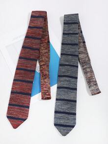 1PC Men's Fashion Casual Versatile Retro Striped Pattern Tie, Suitable For Daily Wear, Shopping, Banquet, Party, Business, Dating - Multicolor - View 3