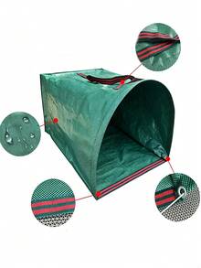 1pc Half-Round Double-Compartment Garden Leaf Bag, Upright And Lay-Flat Use, For Collecting Fallen Leaves, Weeds And Twigs Yard Waste Storage Bag - Multiple Styles - View 6