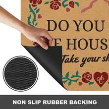 Custom Do You Want The House Tour Take Your Shoes Off Doormat Welcome Mat - 24"X16"/30"X18" - 01 - View 4