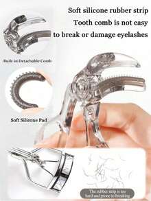 2/1pc Professional Eyelash Curler And Wide-Angle Shaping Tool, Non-Slip Handle, Wide-Angle Design For Long-Lasting Curl, Precise Eyelash Curling Rod, Suitable For Home Or Salon Use, Essential Ergonomic Beauty Tool - Multicolor - View 3