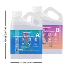 Kit Pembuatan Cetakan Silikon 35,2 Oz Silikon Cair Ultra-Elastis, Cocok untuk Pembuatan Cetakan, Karet Silikon Transparan Cepat Mengering, Digunakan untuk Pengecoran Resin, Silikon, Lilin, Cetakan Sabun - A - View 3