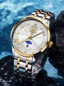 OLEVS 3638 Men Watch Original Quartz Watch Stainless Steel Waterproof Luminous Large Dial Day Date Watches Luxury Men Box Reloi - White - View 6
