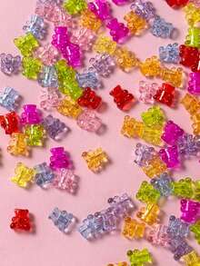 200pcs Cute Bear Large Hole Beads Accessories (Random Color) - Multicolor - View 2