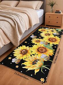 1/2pcs Autumn Floor Mat, Vintage Sunflower Pattern, Diatomaceous Earth Mat, Super Absorbent, Non-Slip, Perfect For Bathroom, Kitchen And Dining Room, Quick Drying, Perfect Gift For Home Decor And Bathroom Mat, Holiday Gift! - Multicolor - View 13