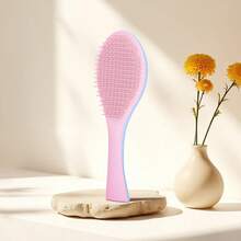 1pc Paddle Detangling Hair Brush, Soft Bristle Hair Comb, Suitable For Wet And Dry Long Curly Hair, Ergonomic Handle Hair Styling Accessory, Home Travel Daily Use - Multicolor - View 13