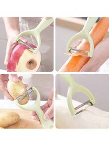 3/1pc Multi-Color Vegetable Peeler Set, Sharp Stainless Steel Blade Potato Peeler, Ergonomic Non-Slip Handle Fruit Slicer, Popular Kitchen Gadget, Durable And Lightweight, Suitable For Peeling Apples, Carrots, Cucumbers - Multicolor - View 6