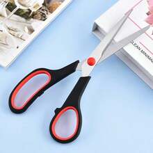 1 Pair Of Ultra-Sharp Blade Scissors, Multi-Purpose Sharp Sewing Craft Fabric Scissors, Suitable For Office, Home, Teachers, Art Supplies, Soft Comfortable Grip, Ambidextrous - Multi-color - View 6