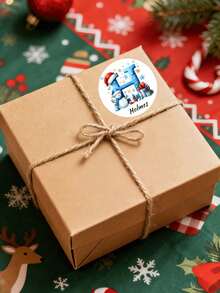 Custom Christmas Stickers, Personalized Santa Claus Letter Stickers, Custom Name Gift Labels, Christmas Gift Wrapping Stickers, Snack Bag Seals, Custom Text Labels, 4cm/5cm/6cm Holiday Stickers For Gifts, Envelopes, Packaging & Christmas Decorations - Multicolor (blue 26 Letters) - View 8