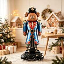 1pc 150cm Giant Bear Shaped Nutcracker Christmas Party Decoration Cartoon Foil Balloon Toy - View 3