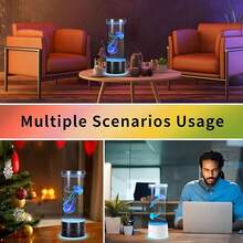 LED Jellyfish Mood Light 7-Color Changing Night Light USB Powered Suitable For Living Room, Bedroom Desktop Decoration, Holiday Gift - Black - View 4