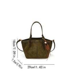 Women's Daily Commute Large Capacity Shoulder Bag - Army Green - View 2