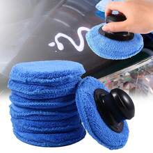 8pcs Microfiber Waxing Sponge Pads (With 1 Handle) Round Car Polishing Sponge Blocks Manual Waxing Polishing Decontamination Car Wash Cleaning Sponge Pads - Fiber Waxing Sponge - View 7