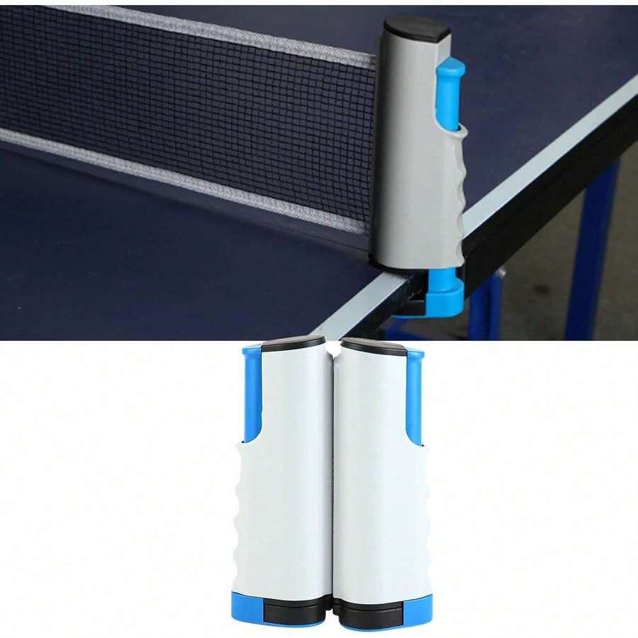 Red de Tenis de Mesa Portátil Genérica, Red Retráctil con Abrazadera de Resorte de Longitud Ajustable para Mesas de hasta 66.9 Pulgadas de Ancho y 2.0 Pulgadas de Grosor, Gris Azul - Negro - Ver 1