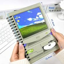 100Pages B6 Y2K Retro Computer Spiral Notebook Vintage Desktop Layout Journal Scrapbook Planner For Stickers Decor,School Stationary Supply - Square - View 8