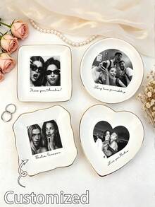 Custom Best Friend Photo Jewelry Tray, Personalized Small Accessory Dish, Gift For Sisters, Ceramic Ring Dish, Personalized Gift, Close Friend Gift - Multicolor - View 4