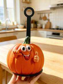 Cute Thumb Up Cartoon Pumpkin Paper Towel Holder, Freestanding Countertop Kitchen Roll Dispenser, Autumn Harvest Thanksgiving Halloween Farmhouse Style Desktop Home Party Decoration - Multicolor - View 9