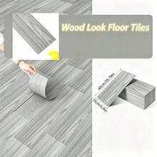 25pcs Wood Grain Long Strip PVC Self-Adhesive Floor Stickers, Thick Wear-Resistant Home Whole House Concrete Floor Renovation, Rental & Commercial Use - Floor Stickers 25pcs - View 2