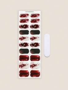 Halloween Nail Stickers Color Gradient DIY Self Adhesive Art Decals Strips Manicure Decorations Suitable For Home, Workplace, Outdoor Travel, Gift Giving, Salon - Redwood - View 3