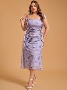 Women Plus Size Mermaid Cocktail Party Dress Graduation Date Night Out Club Dresses Event Wedding Guest - Lilac Purple - View 2