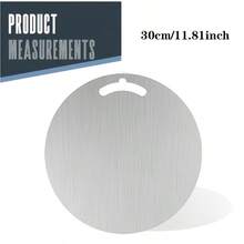 CINEYO 1PC 2026 Circular Kitchen Cutting Board, Pure Titanium Kitchen Knife Board, Cutting Board, Essential Kitchen Item, Kitchen Accessories, Silver-Gloss Surface, Suitable For Meat, Vegetables And Fruits, Home Kitchen, Camping In The Wilderness - Silver - View 12