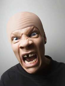 1pc Adult Bald Head DIY Costume Prop, Latex Material, Halloween Bald Head, Light Head Simulation Mask Makeup Wig, Unisex, Party Accessory, Home Kitchen Decoration, No Power Required - Multicolor - View 8