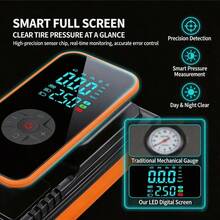 Portable Wireless Mini Air Pump 1500mAh 11.1V, With Digital Dual Display, LED Light And Pressure Gauge, Suitable For Cars, Motorcycles, Bicycles And Balls, Essential Equipment For Spring Travel - A - View 7