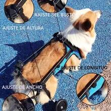 Silla de Ruedas Ajustable para Perros y Gatos, Andadera de Aluminio para Soporte de Patas Traseras, Largo, Ancho y Alto Regulables - Negro - Ver 11