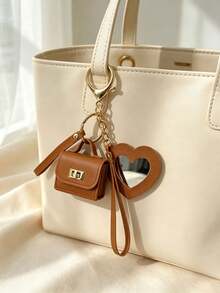 Mini Pu Keychain Bag Charm,Candy Color Decor Earphone Coin Purse With Wrist Strap,Portable Earphone Holder Wallet Key Ring For Bag Accessories Gift - Multicolor - View 10