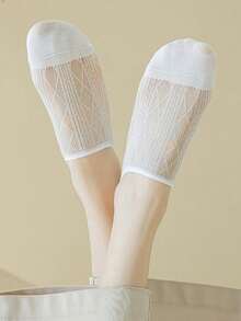 1/5/10Pairs Women's Short Socks, Transparent Invisible Socks, Comfortable & Breathable, Random Colors - Multicolor - View 6