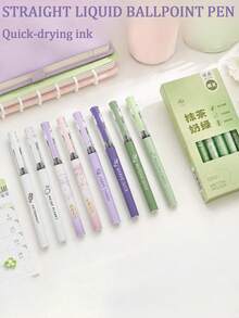 1pc Random Color/6pcs Creative Ballpoint Pens, Large Capacity, 0.5mm Quick-Dry, Black Ink, Suitable For Note-Taking, Writing And Answering Questions. Personalized Design, Suitable For Students, Teachers And Office Staff. Meets Daily Writing Needs, School Supplies, School Pens, Ideal Student Birthday Gift, Christmas Gift - Multiple Styles - View 10