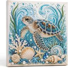 1 Set Ocean Fish Diamond Painting Kit, Colorful Tropical Fish & Coral Reef Crystal Bead Canvas, DIY Underwater Ocean Mosaic Decorative Painting, Suitable For Desktop Display, Bedroom, Living Room & Beach Home Decor, Handmade Craft Project & Creative Gift - Jewelry Making Kit - View 10