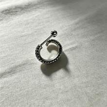 Asymmetric Ear Studs Cartilage Studs Helix Studs Demon Studs Punk Unisex Non-Fading Silver Piercing Jewelry Suitable For Halloween Christmas And Daily Wear - Silver - View 11