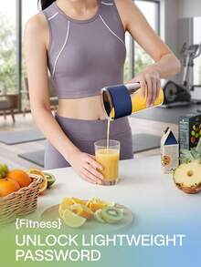 Portable Blender Cup, Rechargeable Personal Blender, Compact Design, USB Electric Juicer Cup, Suitable For Milkshakes, Smoothies And Fresh Juices, Ideal For Home, Office, Gym, Camping And Daily Travel Use - 450ml - View 3