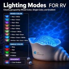 7-Color Shell Ocean Wave Projection Light, Ocean Wave Projection Light, Adjustable Aurora Projection Light, Suitable For Shower Room, Bathroom, Bedroom Ocean Decor - White - View 1